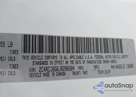 2018 Chrysler Pacifica Touring L from USA, damaged, VIN 2C4RC1BG6JR280304